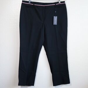 NWT Tommy Hilfiger Bristol Slim Ankle Pants Women's 14 Black‎ Stretch Workwear